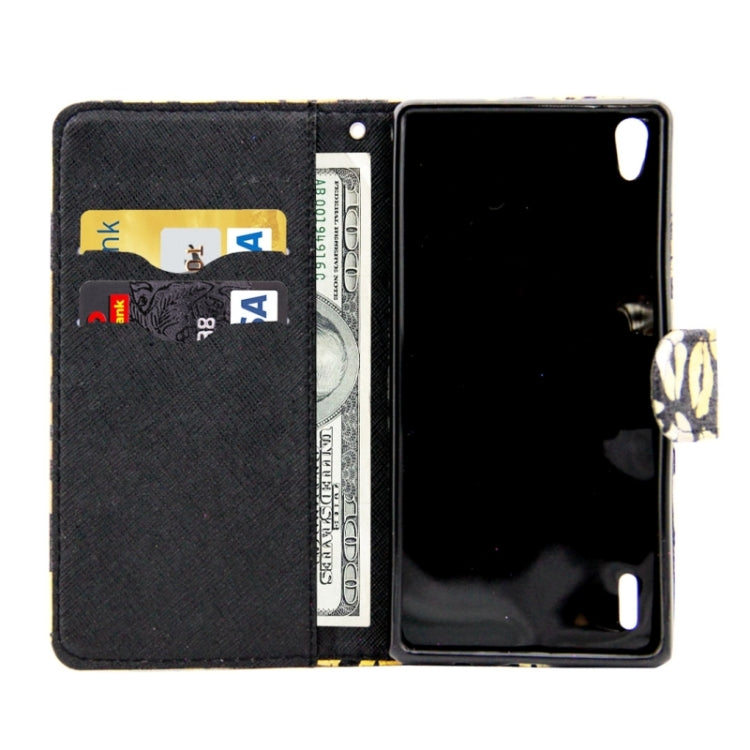 Lips Pattern Leather Case with Holder & Card Slots & Wallet for Huawei Ascend P7