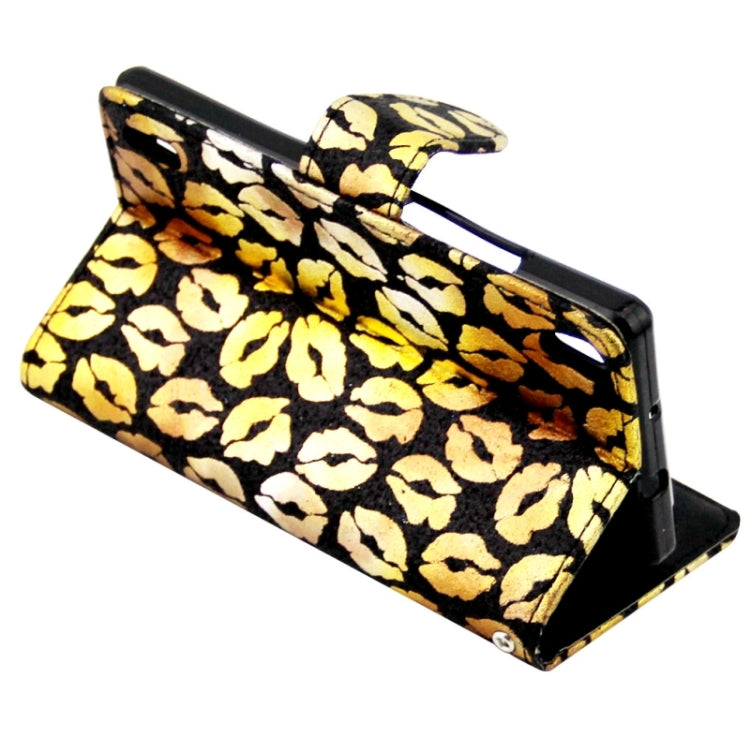 Lips Pattern Leather Case with Holder & Card Slots & Wallet for Huawei Ascend P7