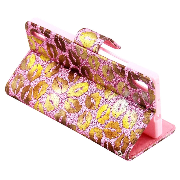 Lips Pattern Leather Case with Holder & Card Slots & Wallet for Huawei Ascend P7