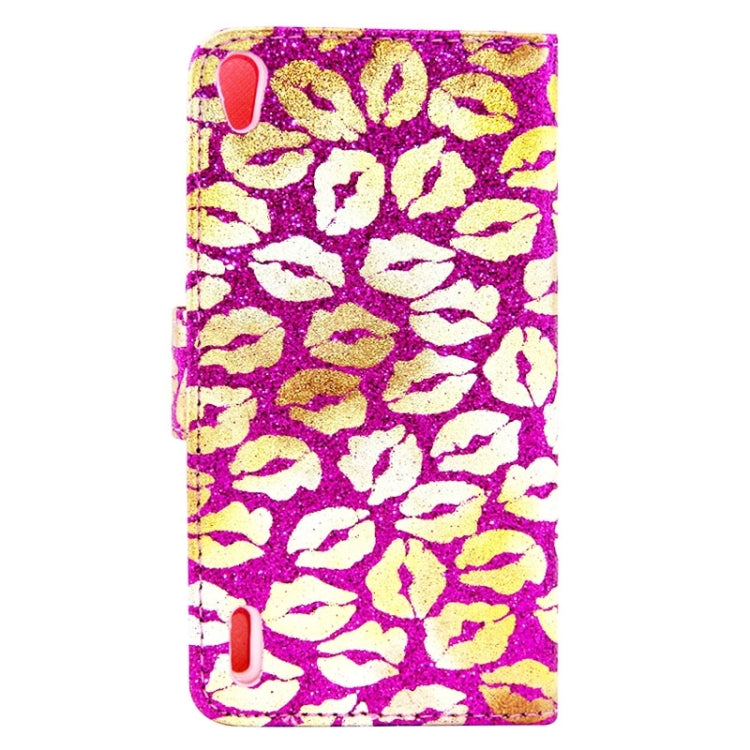 Lips Pattern Leather Case with Holder & Card Slots & Wallet for Huawei Ascend P7