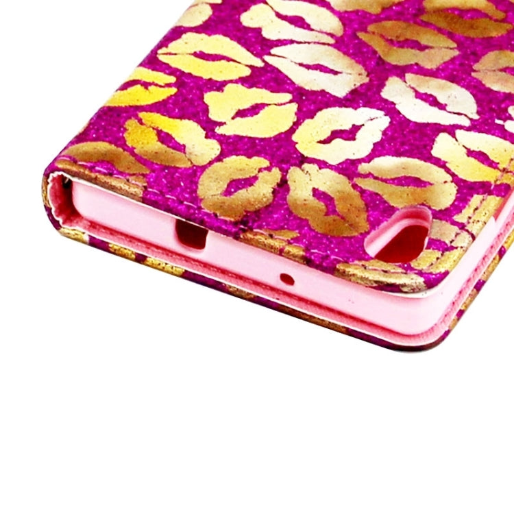 Lips Pattern Leather Case with Holder & Card Slots & Wallet for Huawei Ascend P7