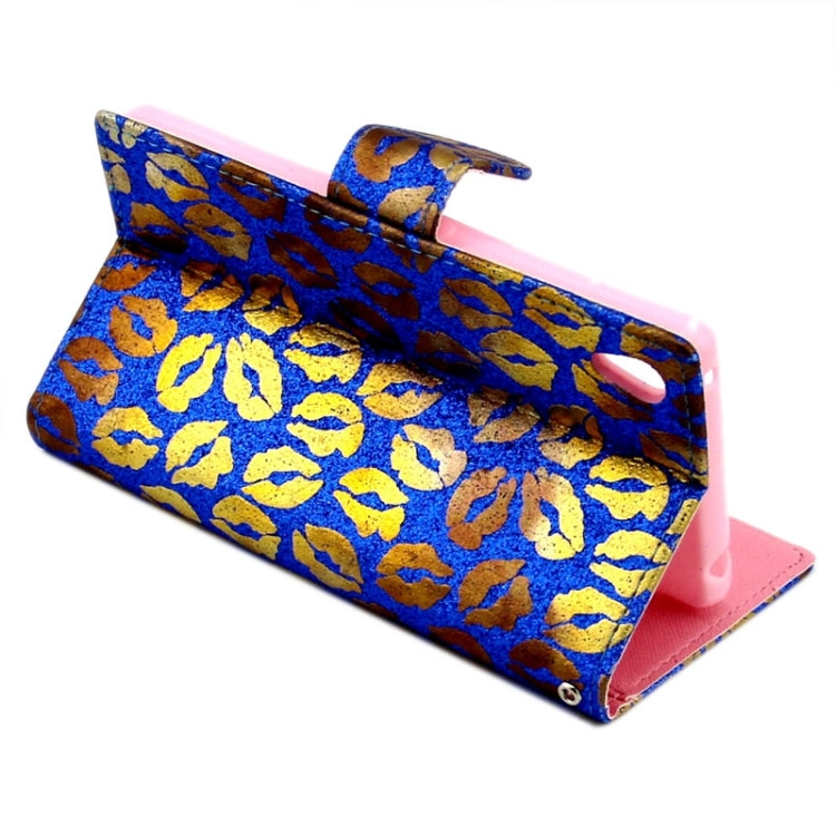 Lips Pattern Leather Case with Holder & Card Slots & Wallet for Sony Xperia Z4