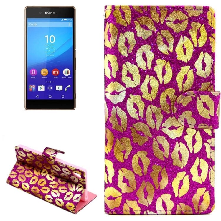 Lips Pattern Leather Case with Holder & Card Slots & Wallet for Sony Xperia Z4
