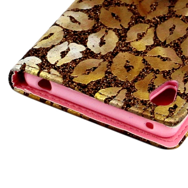 Lips Pattern Leather Case with Holder & Card Slots & Wallet for Sony Xperia Z4