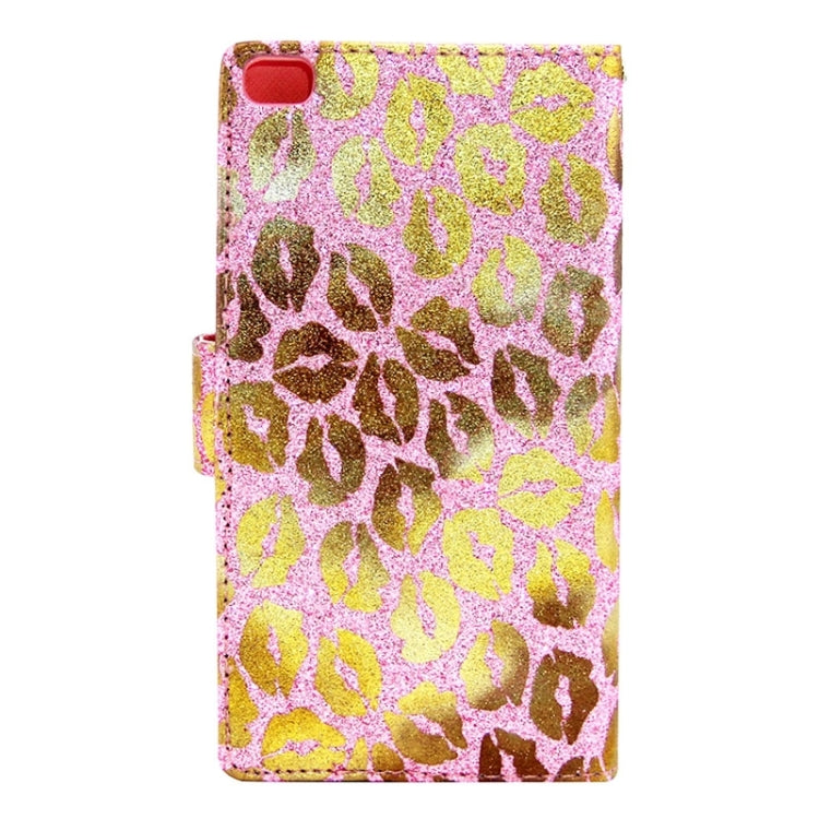 Lips Pattern Leather Case with Holder & Card Slots & Wallet for Huawei P8