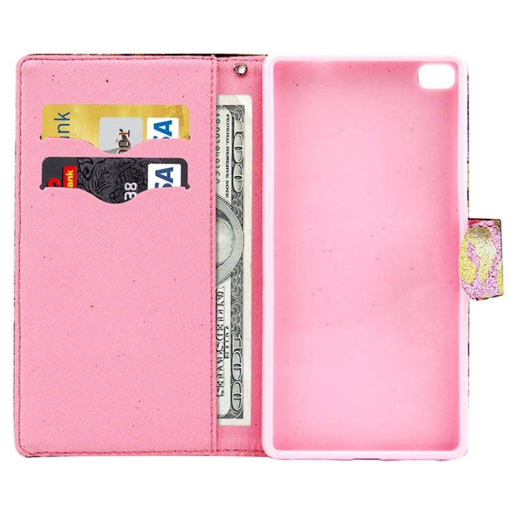 Lips Pattern Leather Case with Holder & Card Slots & Wallet for Huawei P8