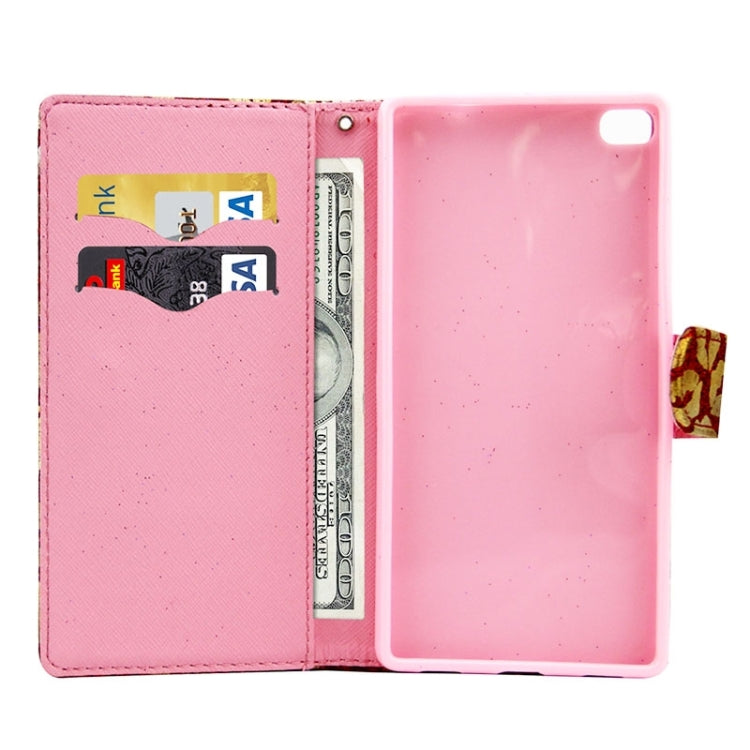 Lips Pattern Leather Case with Holder & Card Slots & Wallet for Huawei P8