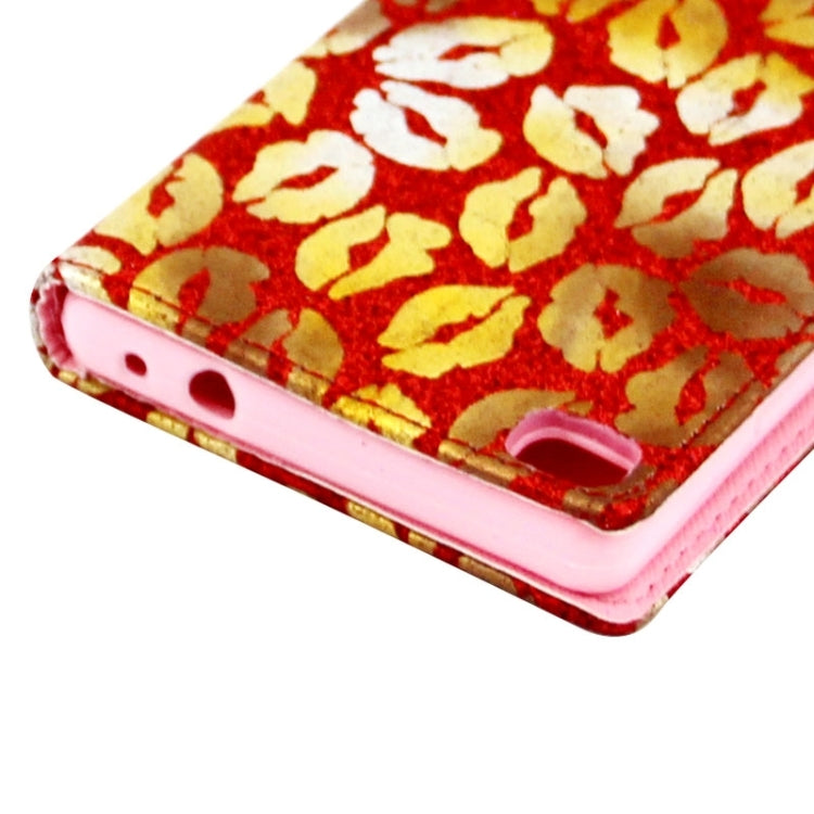 Lips Pattern Leather Case with Holder & Card Slots & Wallet for Huawei P8