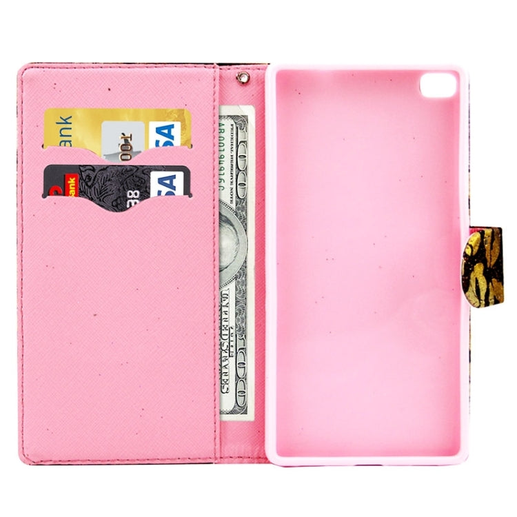 Lips Pattern Leather Case with Holder & Card Slots & Wallet for Huawei P8