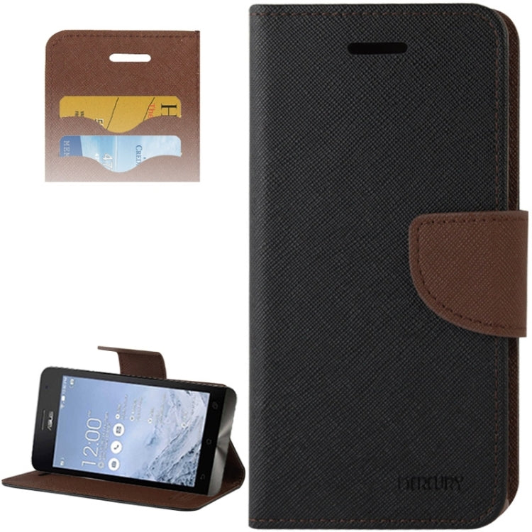 Cross Texture Horizontal Flip Leather Case with Credit Card Slots & Wallet & Holder for ASUS ZenFone 6