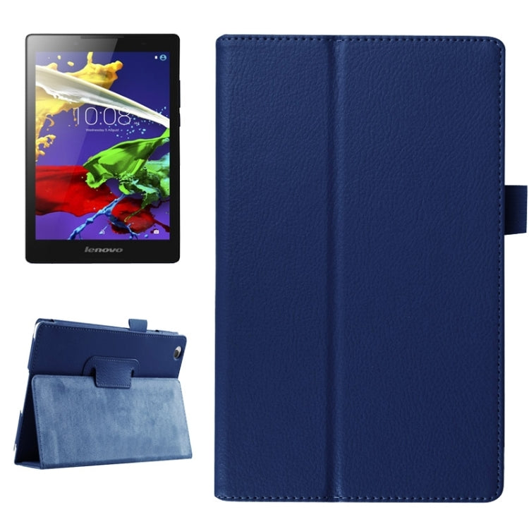 Litchi Texture Horizontal Flip Solid Color Leather Case with Two-Folding Holder for Lenovo Tab 2 A8