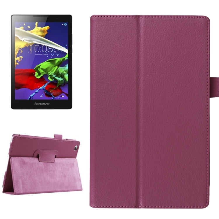 Litchi Texture Horizontal Flip Solid Color Leather Case with Two-Folding Holder for Lenovo Tab 2 A8