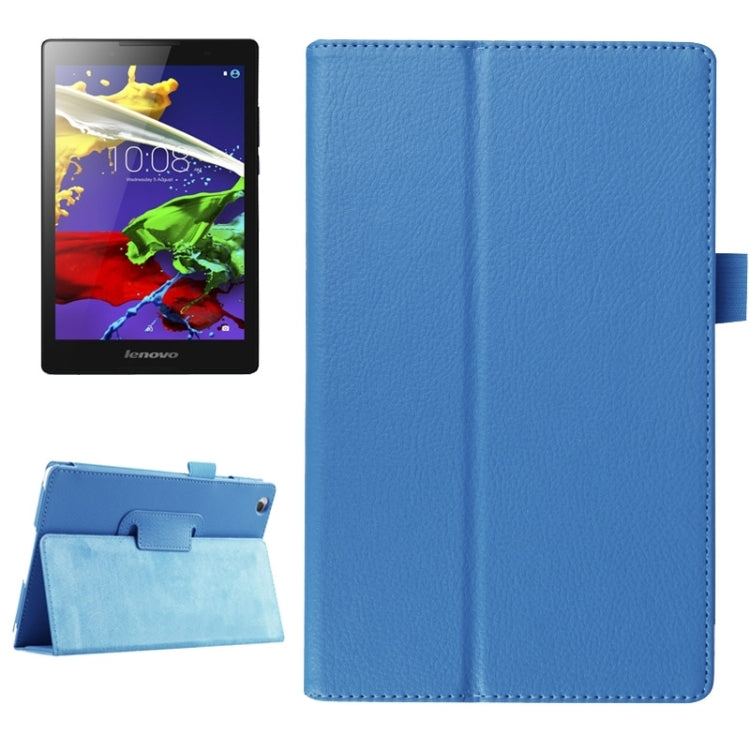 Litchi Texture Horizontal Flip Solid Color Leather Case with Two-Folding Holder for Lenovo Tab 2 A8