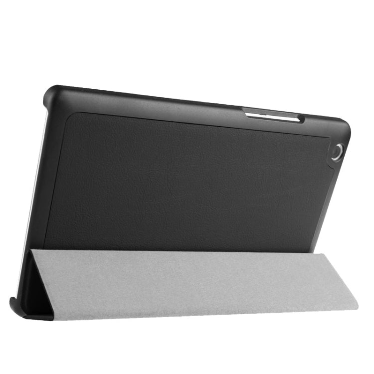 Karst Texture Horizontal Flip Solid Color Leather Case with Three-Folding Holder for Lenovo Tab 2 A8-50F