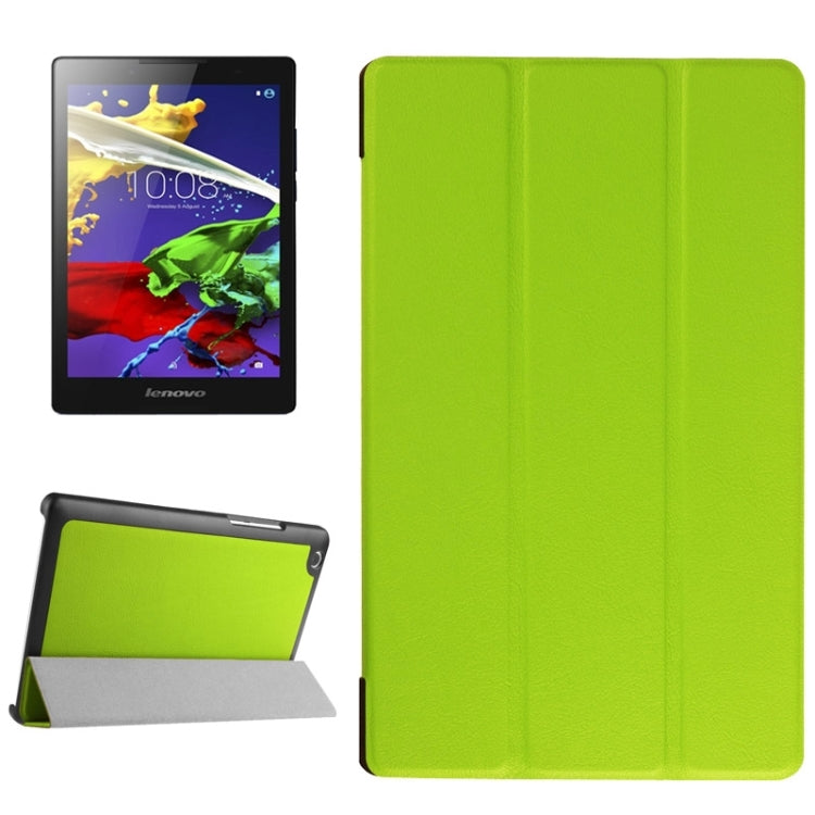 Karst Texture Horizontal Flip Solid Color Leather Case with Three-Folding Holder for Lenovo Tab 2 A8-50F