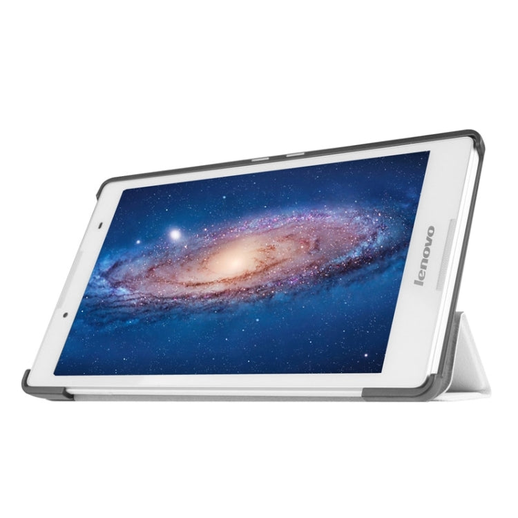 Karst Texture Horizontal Flip Solid Color Leather Case with Three-Folding Holder for Lenovo Tab 2 A8-50F