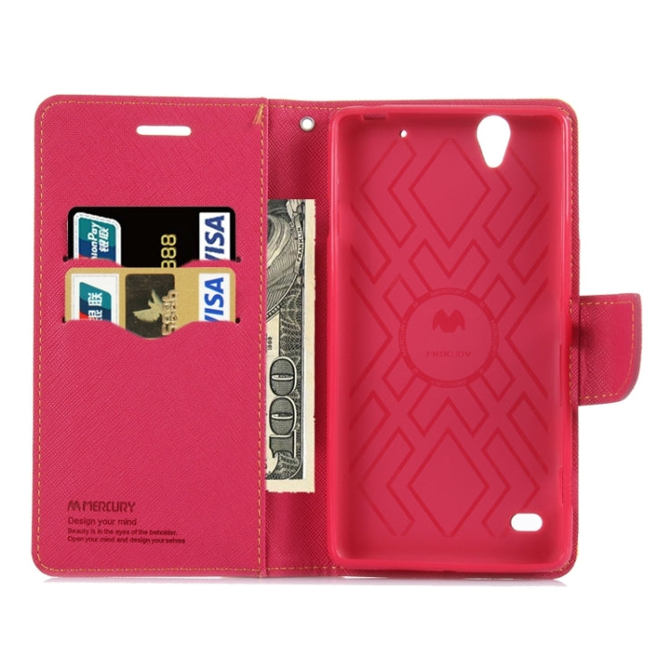 Color Matching Style Cross Texture Horizontal Flip Leather Case with Holder & Card Slots & Wallet for Sony Xperia C4