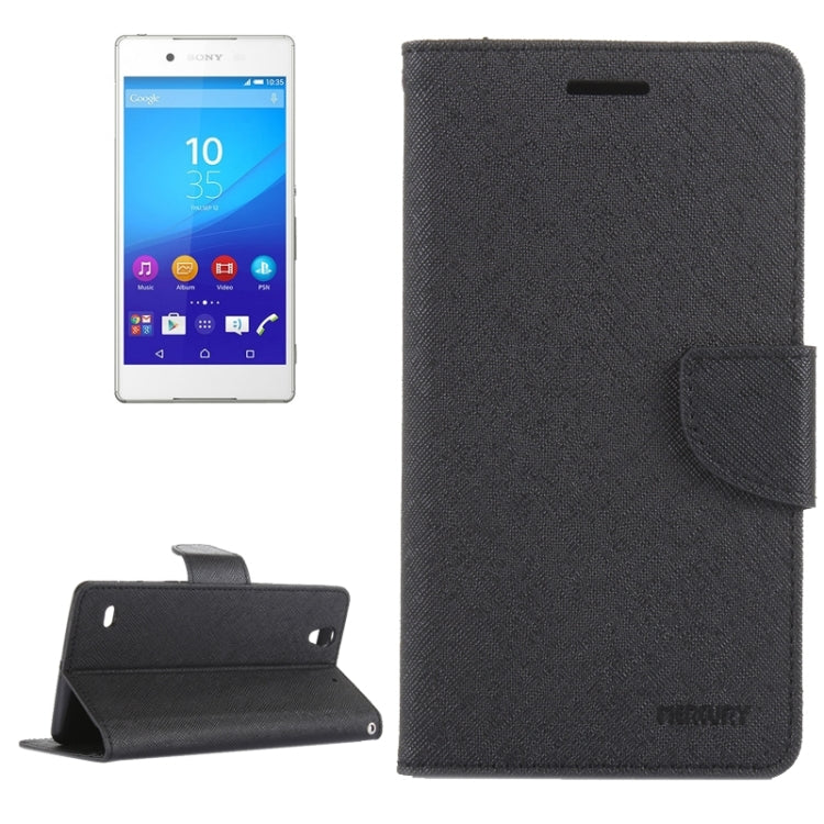 Color Matching Style Cross Texture Horizontal Flip Leather Case with Holder & Card Slots & Wallet for Sony Xperia C4