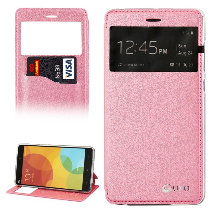 UFO Orange Peel Texture Leather Case with Holder & Card Slot & Caller ID Display for Xiaomi Mi Note
