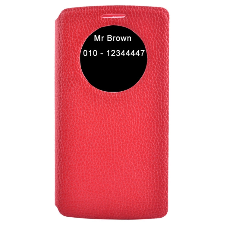Horizontal Flip Litchi Texture Leather Case with Holder & Caller ID Display for LG G3