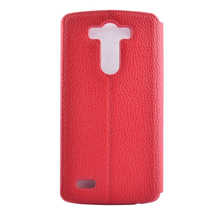 Horizontal Flip Litchi Texture Leather Case with Holder & Caller ID Display for LG G3
