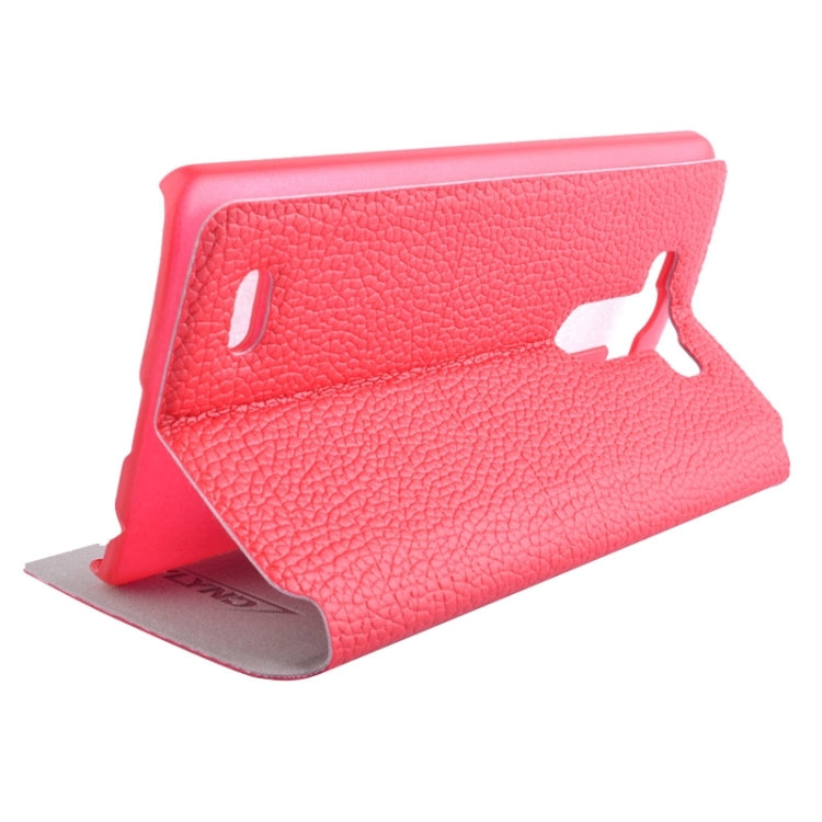 Horizontal Flip Litchi Texture Leather Case with Holder & Caller ID Display for LG G3