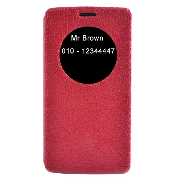 Horizontal Flip Litchi Texture Leather Case with Holder & Caller ID Display for LG G3 Beat