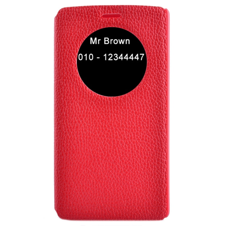 Horizontal Flip Litchi Texture Leather Case with Holder & Caller ID Display for LG G4