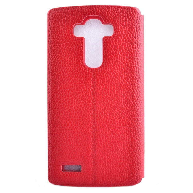 Horizontal Flip Litchi Texture Leather Case with Holder & Caller ID Display for LG G4