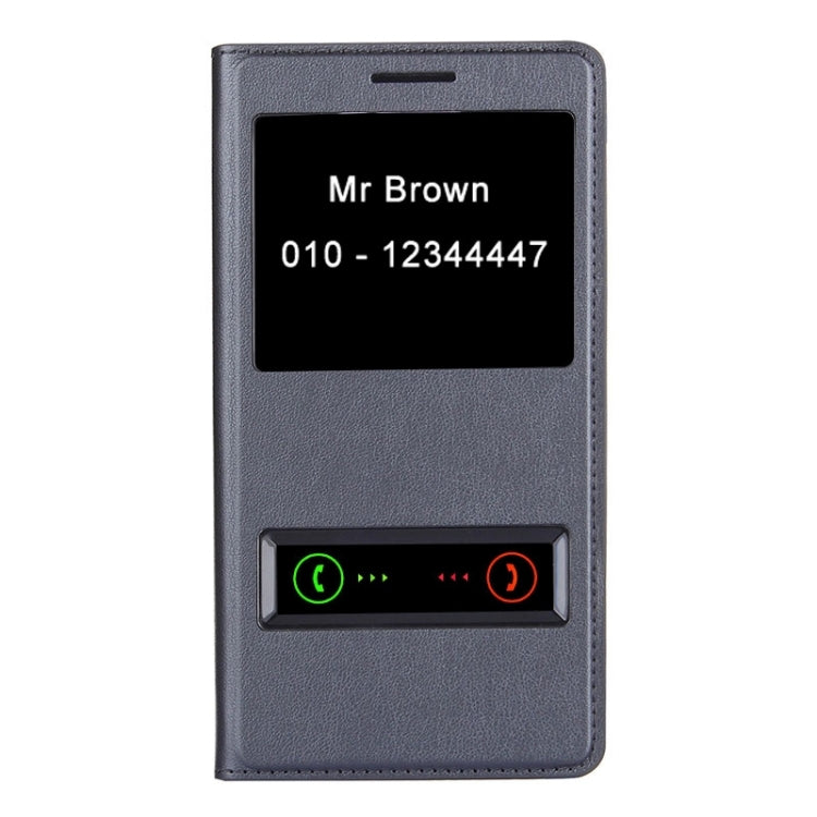 Litchi Texture Horizontal Flip Leather Case with Call Display ID for Huawei Honor 7