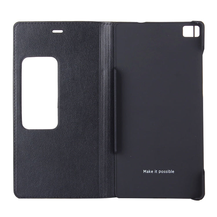 Litchi Texture Horizontal Flip Leather Case with Window & Sleep / Wake-up Function for Huawei Ascend P8