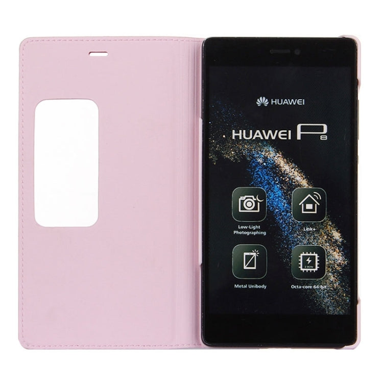 Litchi Texture Horizontal Flip Leather Case with Window & Sleep / Wake-up Function for Huawei Ascend P8
