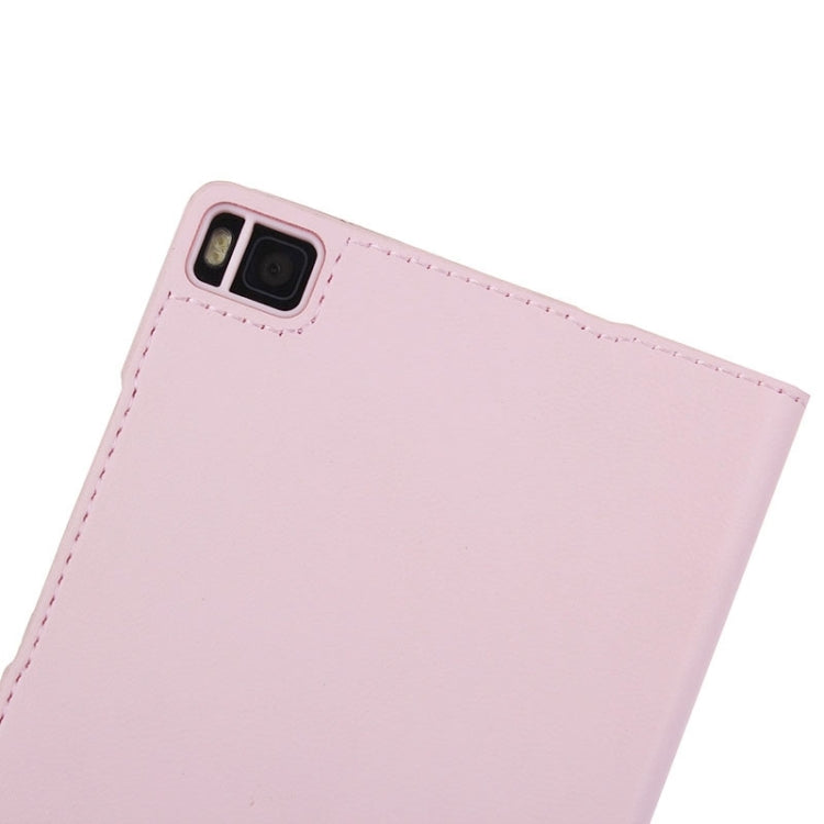 Litchi Texture Horizontal Flip Leather Case with Window & Sleep / Wake-up Function for Huawei Ascend P8