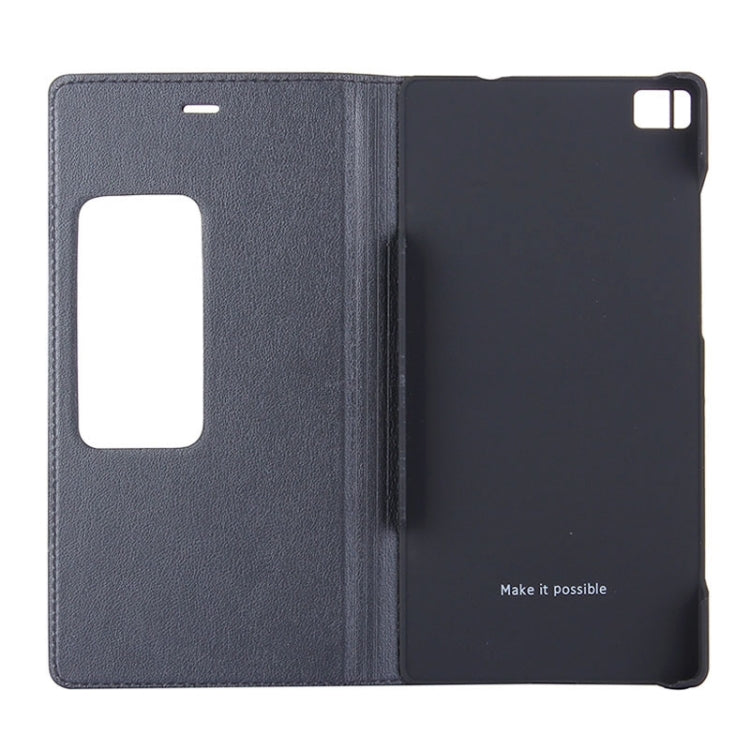 Litchi Texture Horizontal Flip Leather Case with Window & Sleep / Wake-up Function for Huawei Ascend P8