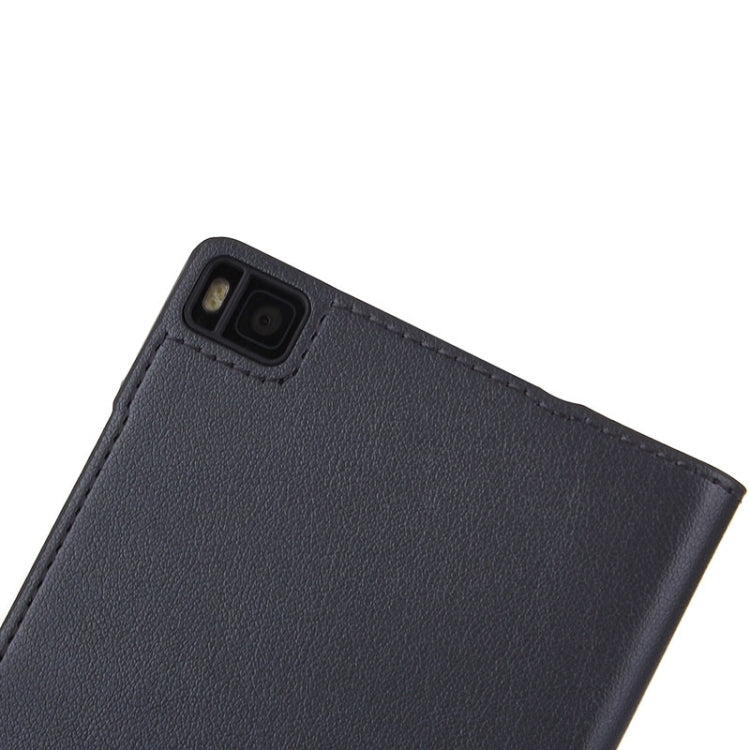 Litchi Texture Horizontal Flip Leather Case with Window & Sleep / Wake-up Function for Huawei Ascend P8