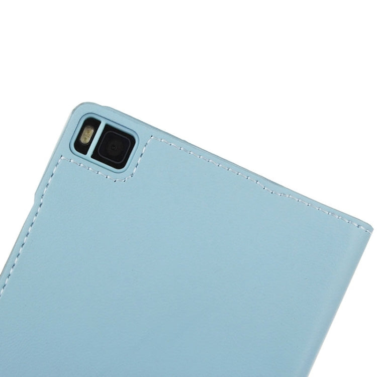 Litchi Texture Horizontal Flip Leather Case with Window & Sleep / Wake-up Function for Huawei Ascend P8
