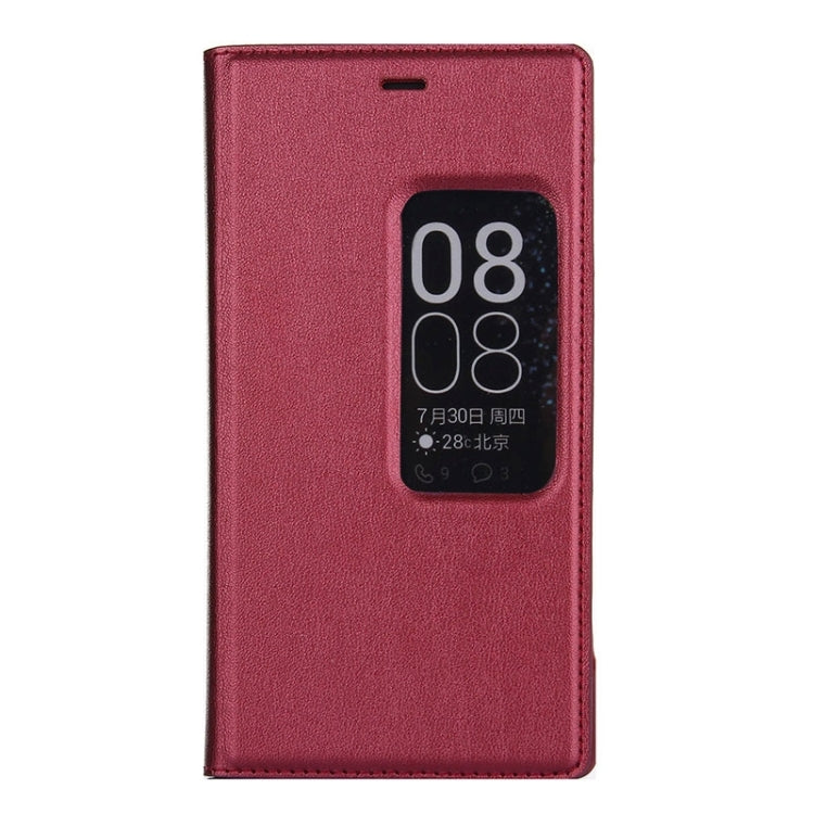 Litchi Texture Horizontal Flip Leather Case with Window & Sleep / Wake-up Function for Huawei Ascend P8