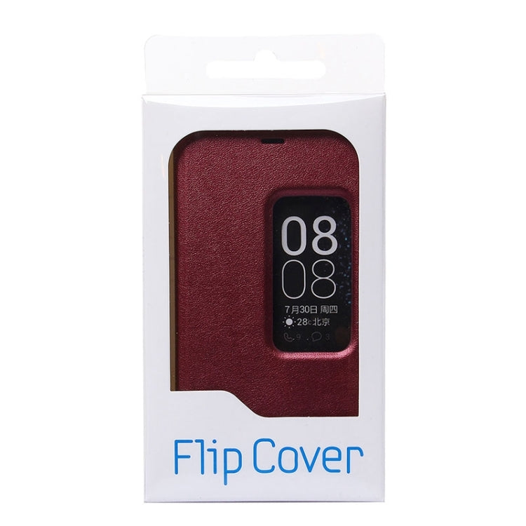 Litchi Texture Horizontal Flip Leather Case with Window & Sleep / Wake-up Function for Huawei Ascend P8