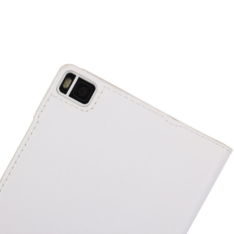 Litchi Texture Horizontal Flip Leather Case with Window & Sleep / Wake-up Function for Huawei Ascend P8