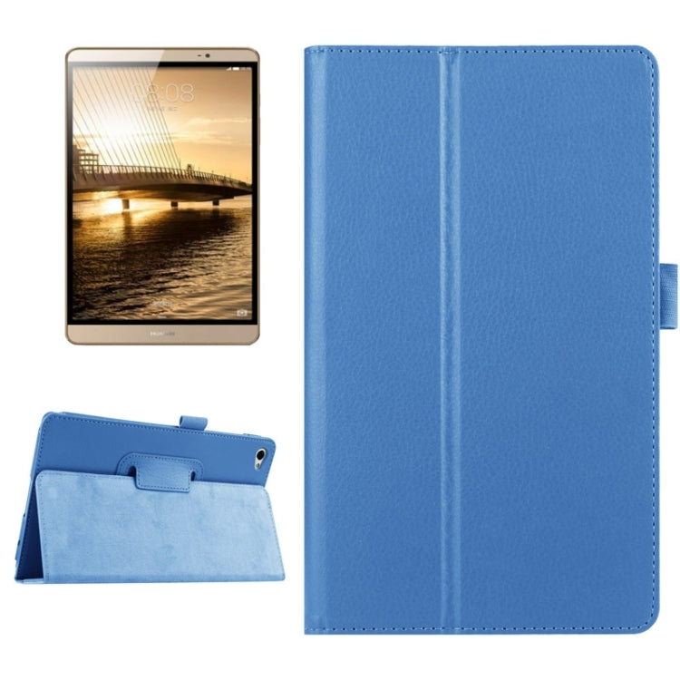 Litchi Texture Horizontal Flip Solid Color Smart Leather Case with Two-folding Holder & Sleep / Wake-up Function for Huawei MediaPad M2