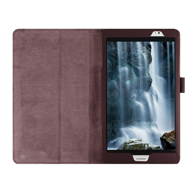Litchi Texture Horizontal Flip Solid Color Smart Leather Case with Two-folding Holder & Sleep / Wake-up Function for Huawei MediaPad M2
