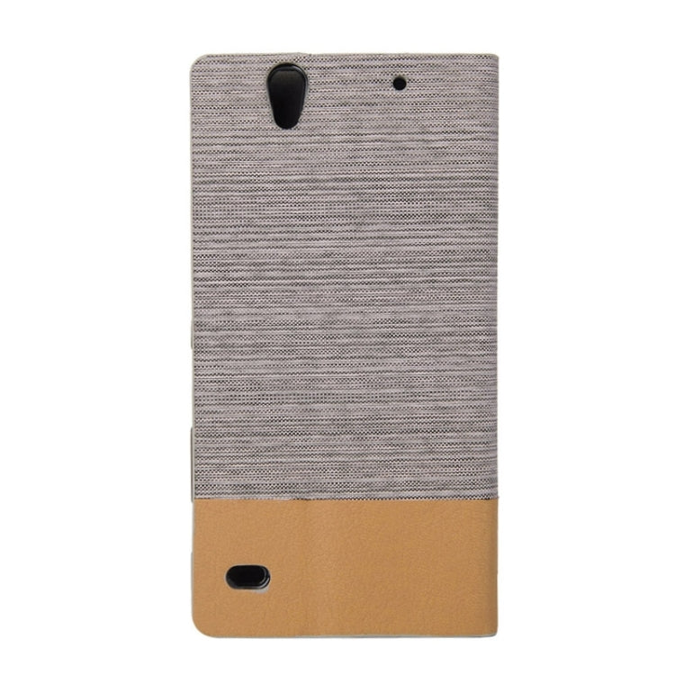 Canvas Texture Horizontal Flip Leather Case with Holder & Card Slots for Sony Xperia C4