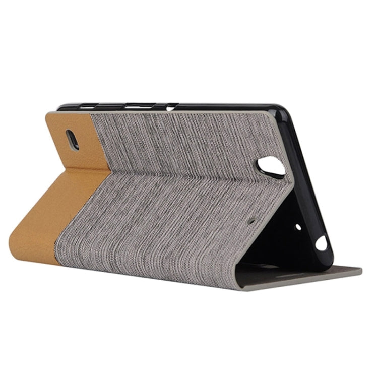 Canvas Texture Horizontal Flip Leather Case with Holder & Card Slots for Sony Xperia C4