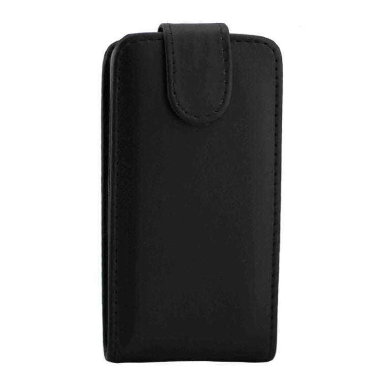 Vertical Flip Magnetic Button Leather Case for Huawei Ascend Y360(Black)
