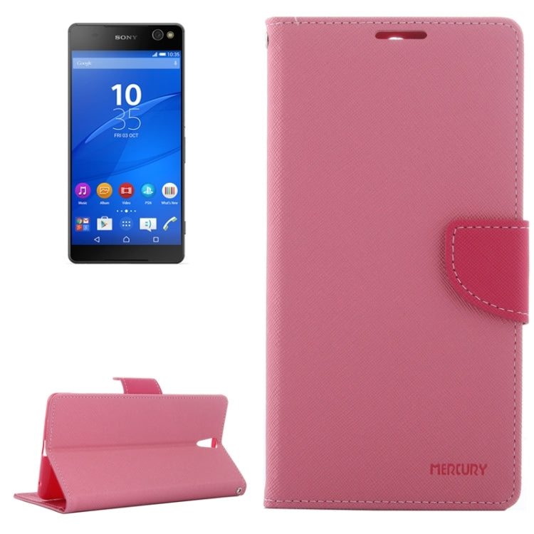 Color Matching Cross Texture Flip Leather Case with Holder & Card Slots & Wallet for Sony Xperia C5