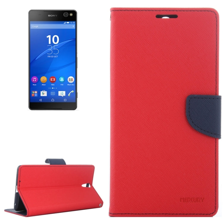 Color Matching Cross Texture Flip Leather Case with Holder & Card Slots & Wallet for Sony Xperia C5