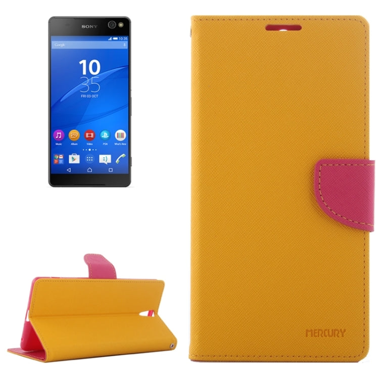 Color Matching Cross Texture Flip Leather Case with Holder & Card Slots & Wallet for Sony Xperia C5