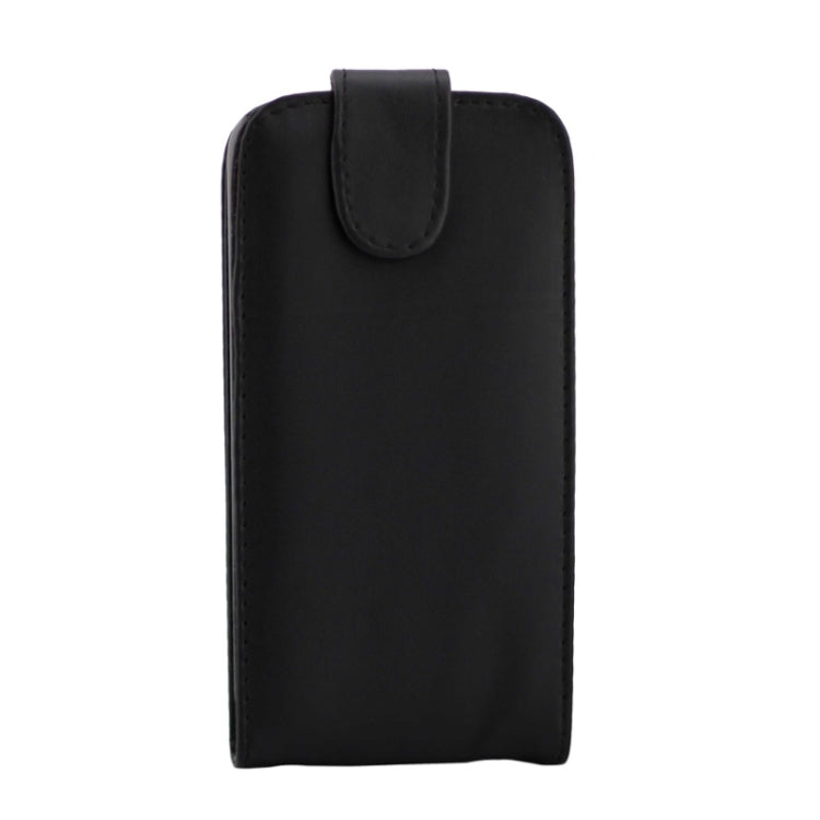 Vertical Flip Magnetic Button Leather Case for Huawei Ascend Y625(Black)