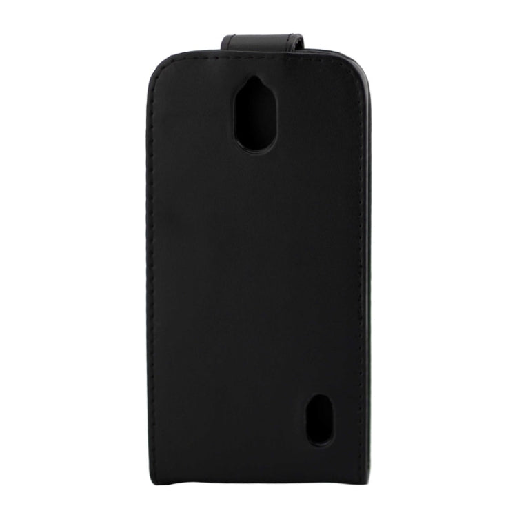 Vertical Flip Magnetic Button Leather Case for Huawei Ascend Y625(Black)