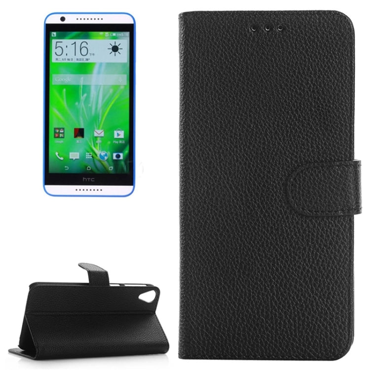Litchi Texture Horizontal Flip Magnetic Buckle Leather Case with Card Slots & Wallet & Holder for HTC Desire 820
